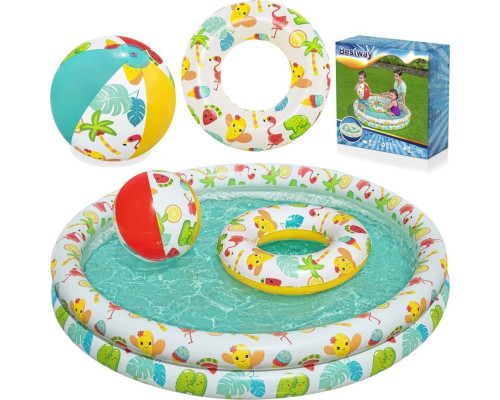 Басейн надувний дитячий Тропічний 3в1 Bestway 122х20 см