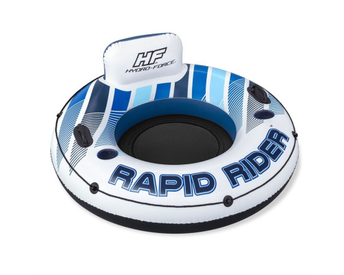 Коло надувне зі спинкою Bestway Rapid Rider 43116 синьо-біле, 132 см