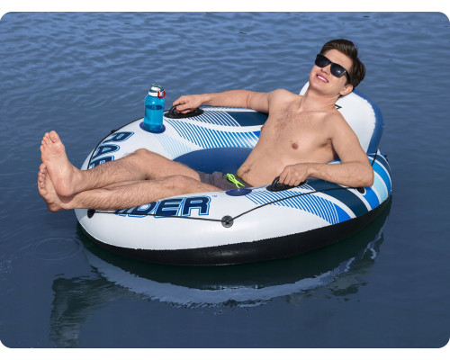 Коло надувне зі спинкою Bestway Rapid Rider 43116 синьо-біле, 132 см