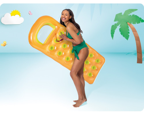 Матрац надувний пляжний з віконцем Intex 59895 оранжевий, 188 х 71 см