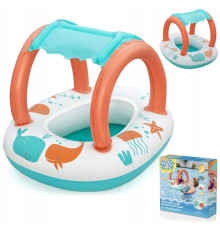 Пліт надувний пляжний Bestway 34203 з дахом 87 х 67 см, помаранчево-бірюзовий