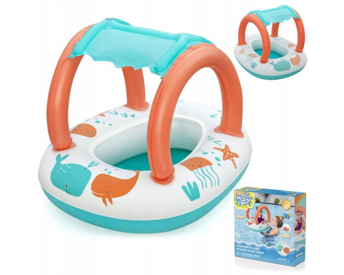 Пліт надувний пляжний Bestway 34203 з дахом 87 х 67 см, помаранчево-бірюзовий