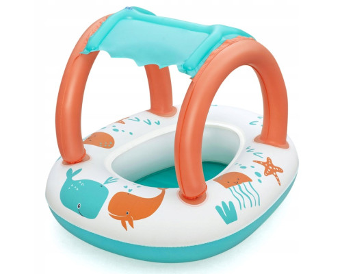 Пліт надувний пляжний Bestway 34203 з дахом 87 х 67 см, помаранчево-бірюзовий