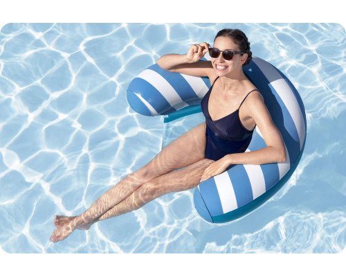 Крісло надувне для плавання Bestway Comfort Plush 43852 119 х 67,5 см, синє