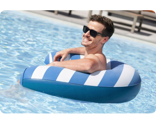 Крісло надувне для плавання Bestway Comfort Plush 43852 119 х 67,5 см, синє