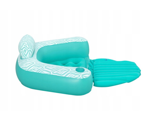 Крісло надувне для плавання Bestway Comfort Plush Pro 43719 145 х 120 см, бірюзове