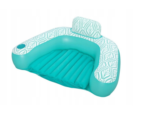 Крісло надувне для плавання Bestway Comfort Plush Pro 43719 145 х 120 см, бірюзове