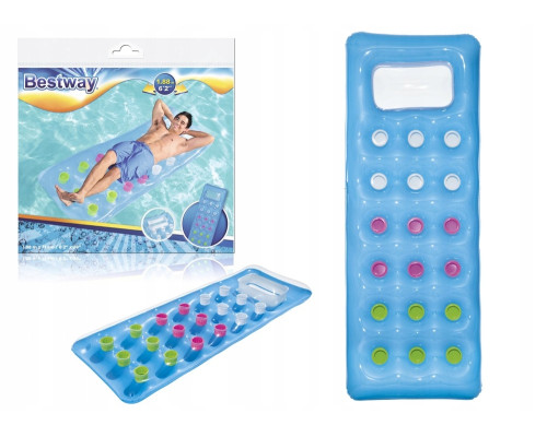 Матрац надувний пляжнийз віконцем Bestway 43040 синій, 188 x 71 см