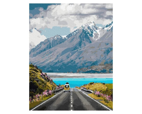 Картина за номерами Подорож в гори 40х50 Полотно + Фарби + Пензлі