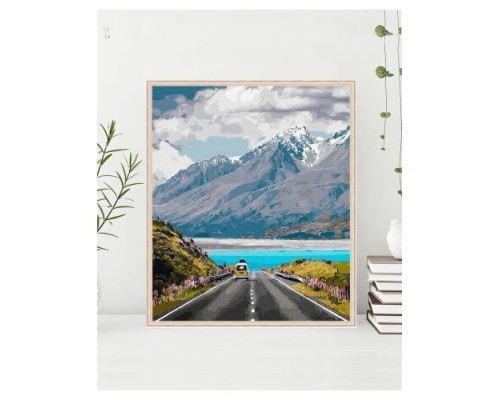 Картина за номерами Подорож в гори 40х50 Полотно + Фарби + Пензлі