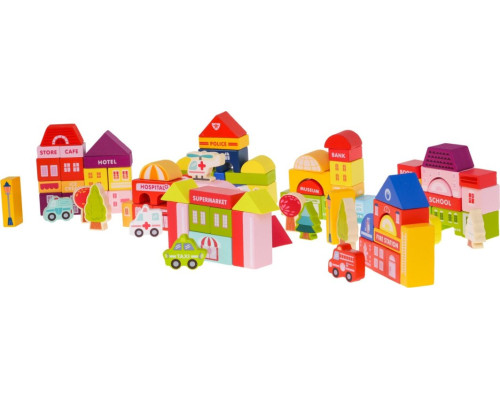 Дерев'яні міські кубики для дітей 3+