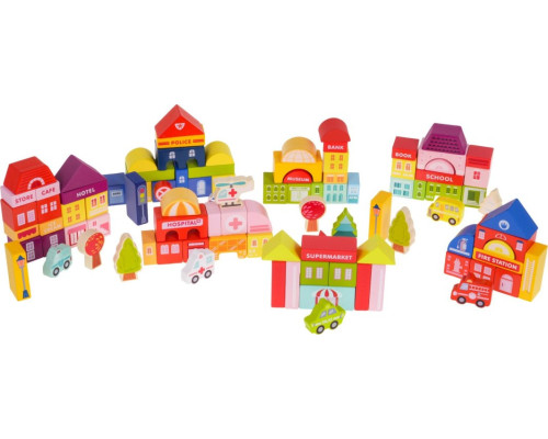 Дерев'яні міські кубики для дітей 3+