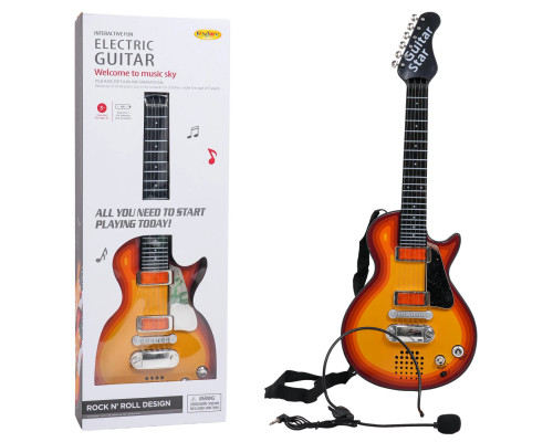 Дитяча електрогітара + навушники з мікрофоном Enjoy ZMU.HK-9080B.CR, помаранчева