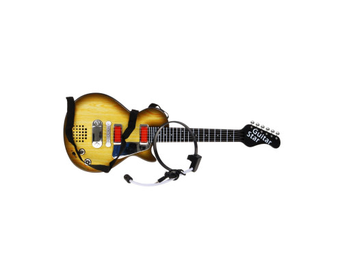 Дитяча електрогітара + навушники з мікрофоном Enjoy ZMU.HK-9080B.WOOD, коричнева