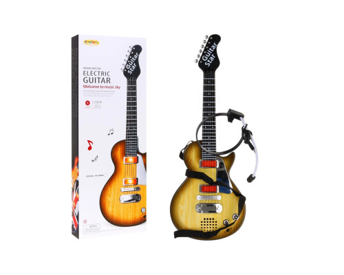 Дитяча електрогітара + навушники з мікрофоном Enjoy ZMU.HK-9080B.WOOD, коричнева
