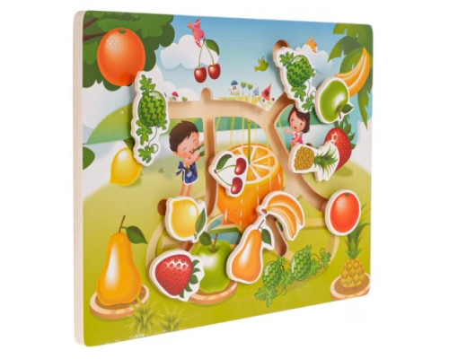 Дитячий дерев'яний набір пазлів Фрукти та Овочі
