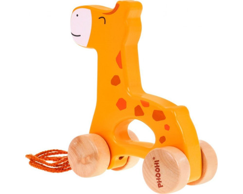 Дерев'яна міні-каталка Жираф на шнурку для дітей 12м+