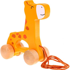 Дерев'яна міні-каталка Жираф на шнурку для дітей 12м+ 
