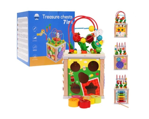 Дитячий багатофункціональний дерев'яний куб