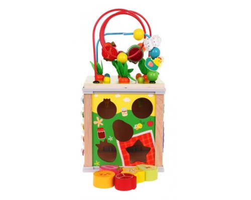 Дитячий багатофункціональний дерев'яний куб