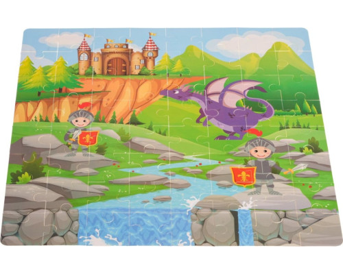 Дитячий дерев'яний набір кубиків Замок з лицарями для дітей 3+