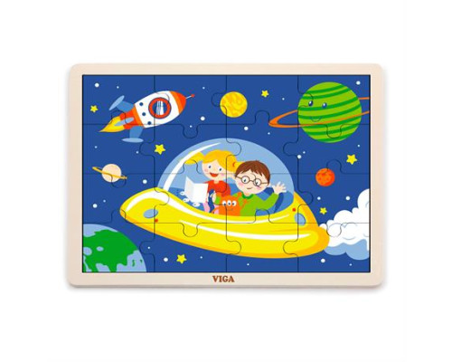 Дерев'яний пазл Viga Toys У космосі, 16 ел. (51457) Дерев'яний пазл Viga Toys У космосі, 16 ел. (51457)
