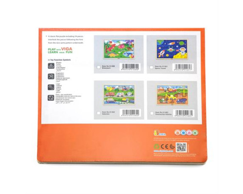 Дерев'яний пазл Viga Toys Динозаври, 24 ел. (51460) Дерев'яний пазл Viga Toys Динозаври, 24 ел. (51460)