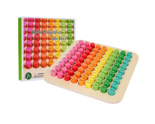 Дитяча дерев'яна навчальна таблиця Ramiz 3184 Множення 22 x 22 x 1 см
