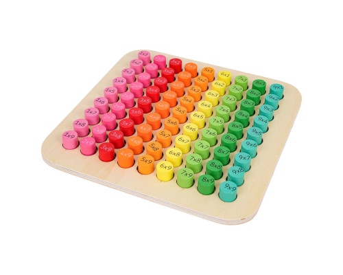 Дитяча дерев'яна навчальна таблиця Ramiz 3184 Множення 22 x 22 x 1 см