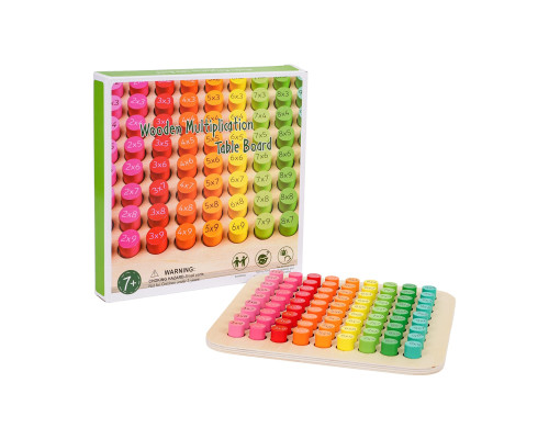 Дитяча дерев'яна навчальна таблиця Ramiz 3184 Множення 22 x 22 x 1 см