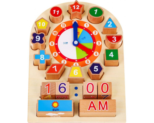 Дерев'яна навчальна дошка Годинник для дітей 12м+