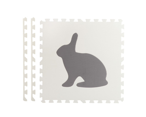 Дитячий килимок-пазл Ricokids 7491 Звірята, 60 х 60 см 6 шт, біло-сірий