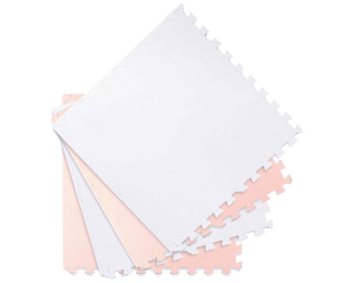 Дитячий килимок-пазл Ricokids 7481, 60 х 60 см 4 шт, персиково-білий