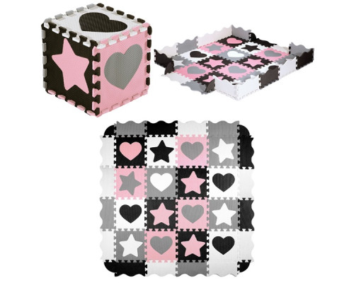 Пазл з манежем MD03 KID'S PLAYPEN PINK HEARTS 140x140CM NILS FUN 36 елементів Пазл з манежем MD03 KID'S PLAYPEN PINK HEARTS 140x140CM NILS FUN 36 елементів