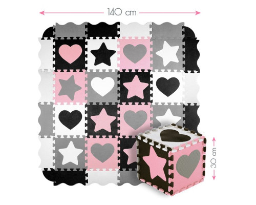 Пазл з манежем MD03 KID'S PLAYPEN PINK HEARTS 140x140CM NILS FUN 36 елементів Пазл з манежем MD03 KID'S PLAYPEN PINK HEARTS 140x140CM NILS FUN 36 елементів