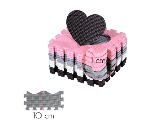 Пазл з манежем MD03 KID'S PLAYPEN PINK HEARTS 140x140CM NILS FUN 36 елементів Пазл з манежем MD03 KID'S PLAYPEN PINK HEARTS 140x140CM NILS FUN 36 елементів