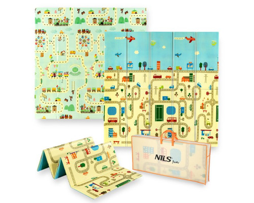 Дитячий розкладний килимок CITY 195x180CM NILS FUN MD04 Дитячий розкладний килимок CITY 195x180CM NILS FUN MD04