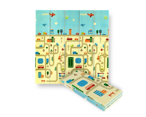 Дитячий розкладний килимок CITY 195x180CM NILS FUN MD04 Дитячий розкладний килимок CITY 195x180CM NILS FUN MD04