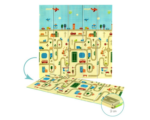 Дитячий розкладний килимок CITY 195x180CM NILS FUN MD04 Дитячий розкладний килимок CITY 195x180CM NILS FUN MD04