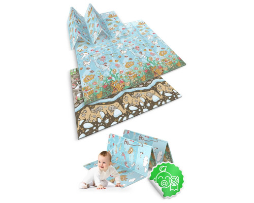 Килимок розкладний дитячий  200 x 180 x 1 см Nukido NK-340 Океан-Земля