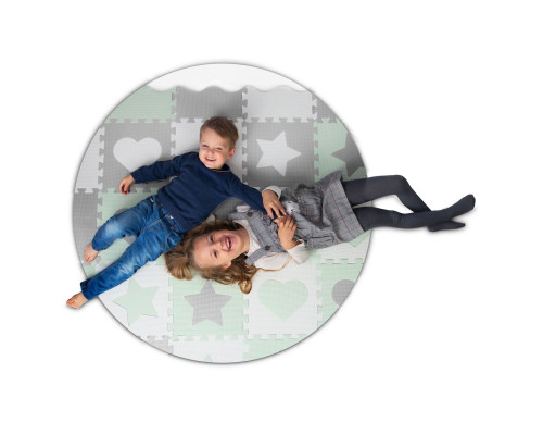 Килимок-пазл Ricokids 151x151 см 16 шт. м'ятно-сірий Килимок-пазл Ricokids 151x151 см 16 шт. м'ятно-сірий