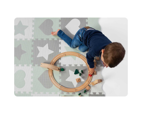 Килимок-пазл Ricokids 151x151 см 16 шт. м'ятно-сірий Килимок-пазл Ricokids 151x151 см 16 шт. м'ятно-сірий