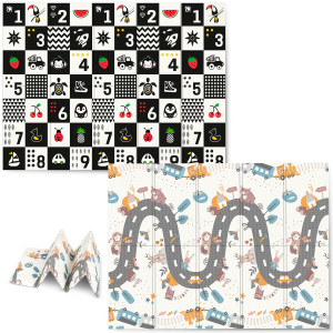 Килимок розкладний дитячий 200 x 150 x 1 см Nukido NK-341 Потяг-Цифри