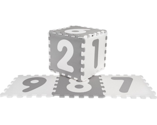 Дитячий килимок-пазл Ramiz 10019B3 32 х 32 см, 9 шт, біло-сірий