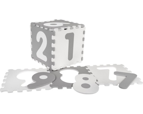 Дитячий килимок-пазл Ramiz 10019B3 32 х 32 см, 9 шт, біло-сірий