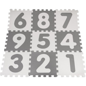 Дитячий килимок-пазл Ramiz 10019B3 32 х 32 см, 9 шт, біло-сірий