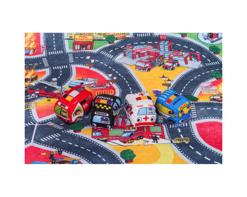 Килимок «Пожежна бригада» + набір м'яких машинок