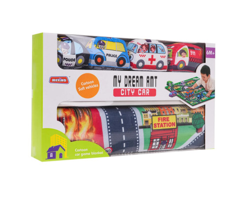 Килимок «Пожежна бригада» + набір м'яких машинок