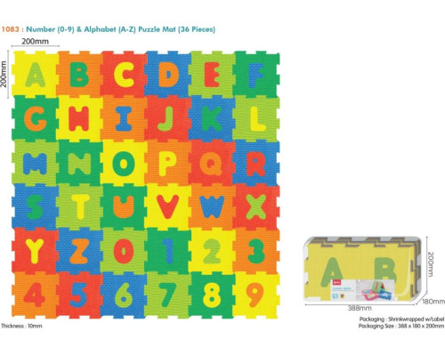 Дитячий килимок-пазл Ramiz 1083, 20 х 20 см 36 шт, різнокольоровй