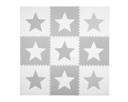 Дитячий килимок-пазл Ricokids 7502, 60 x 60 см 9 шт, біло-сірий